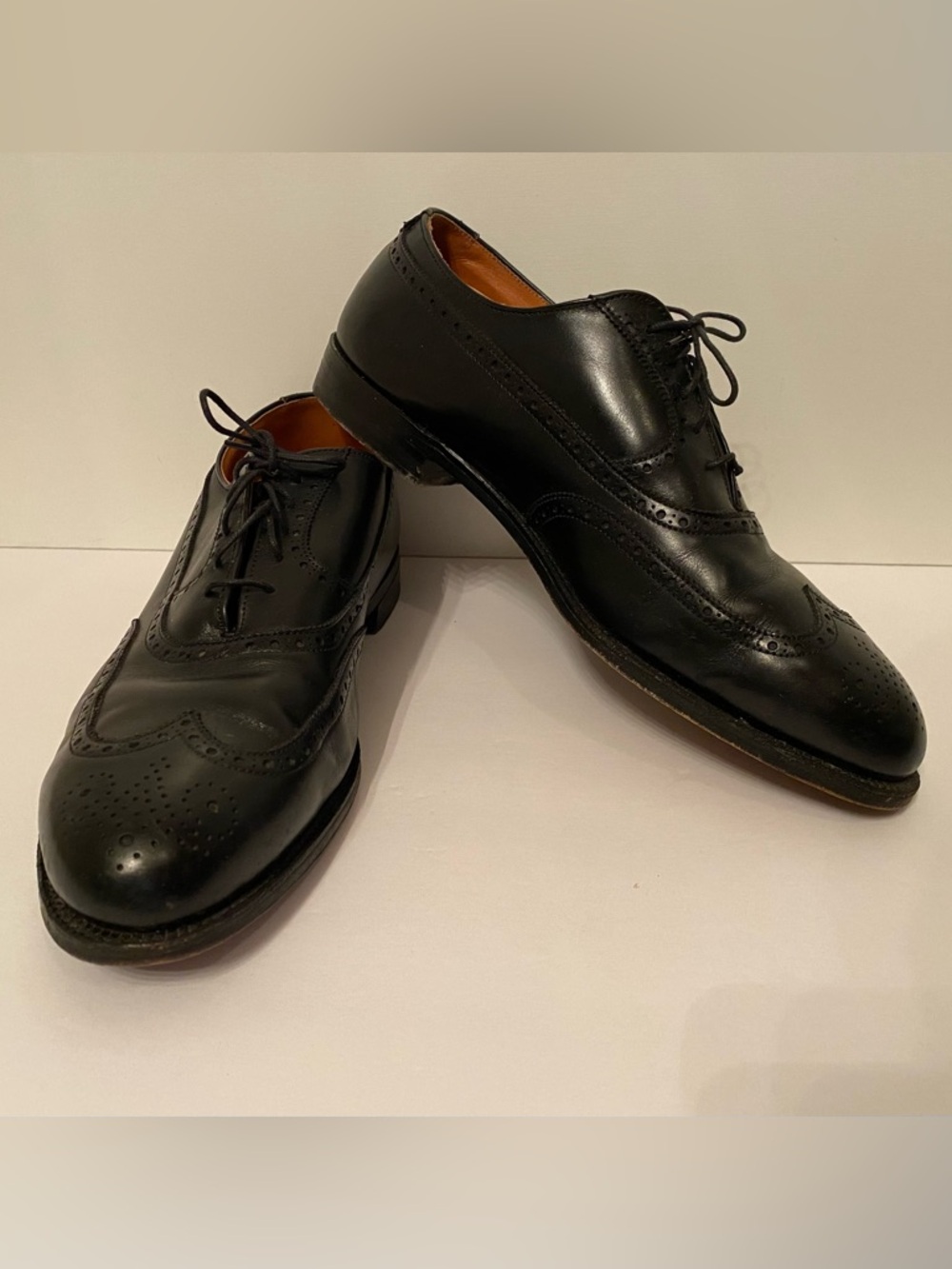 ALDEN MENS SHOES OXFORD LACE UP BLACK LEATHER SIZE 10.5 2E WIDE USA With Duster